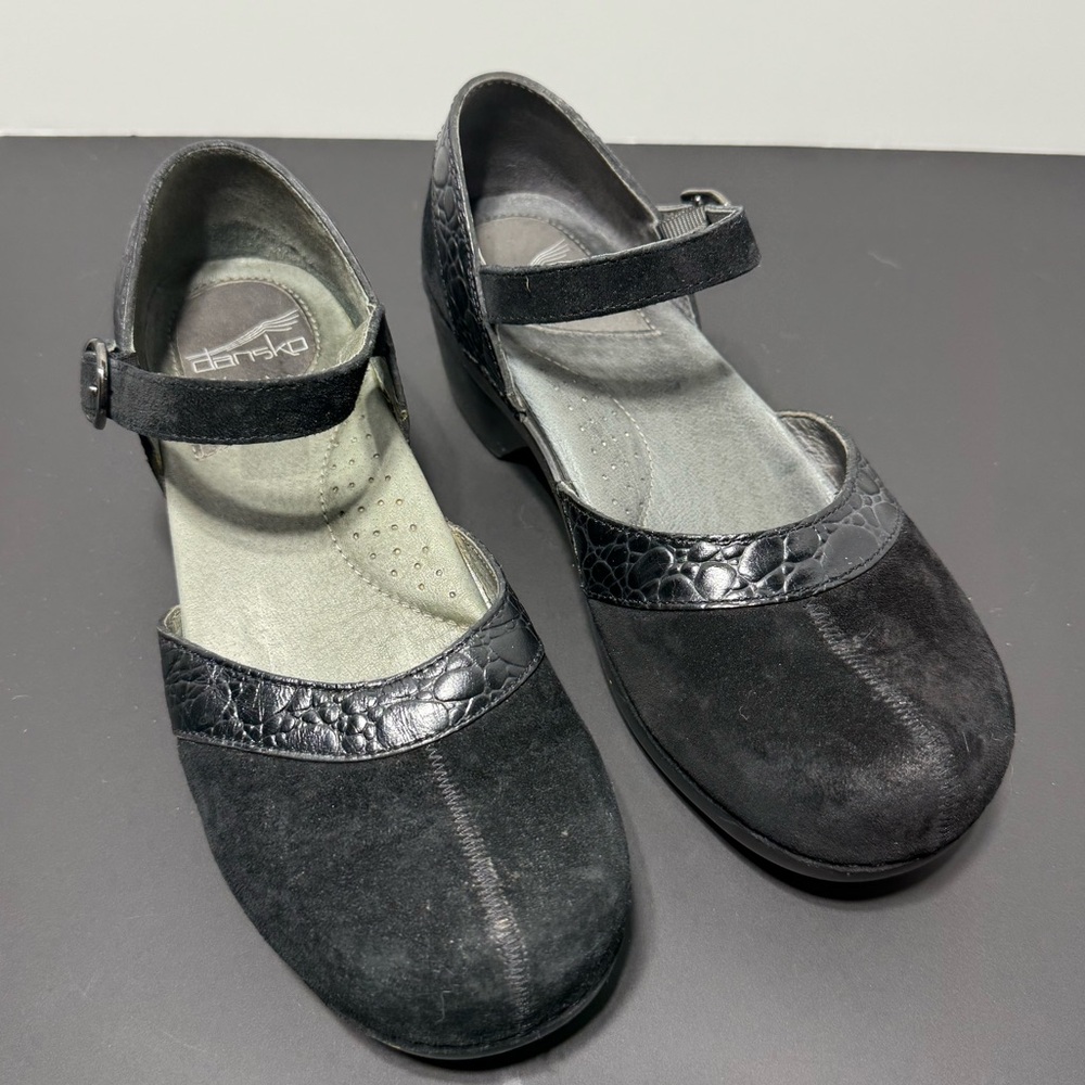 Dansko Maryjane Suede/Leather Clog Size 39